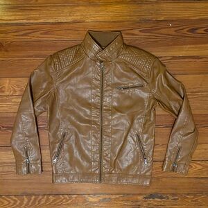 Men's Brown Feaux Leather Jacket
